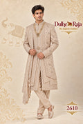 Blush rose wedding sherwani with drape - Dulhe Raja Bhopal design 2610-RG