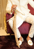 Ivory Floral Thread-Work Ceremonial Talwar