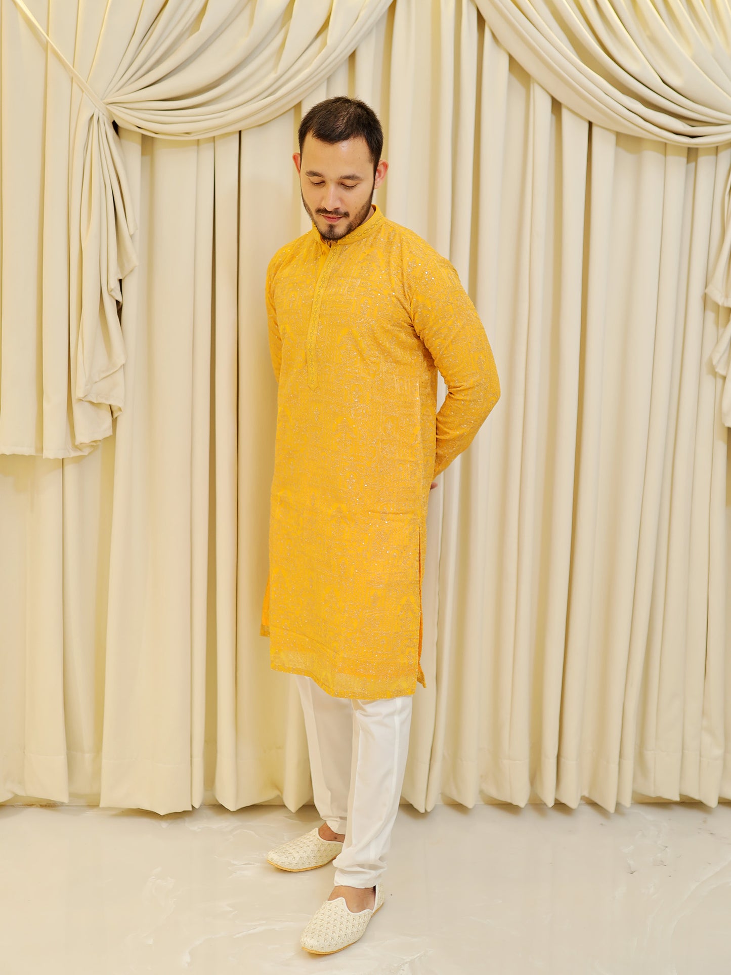 Golden Sunrise Heritage Kurta Set