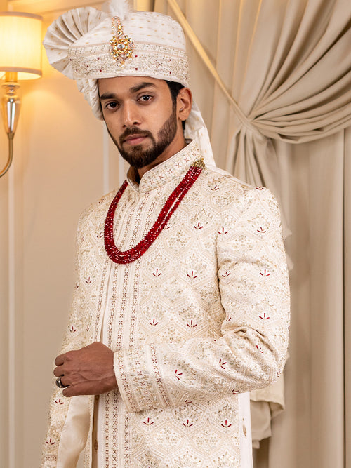 3 Layered Red Pearl Beaded Mala