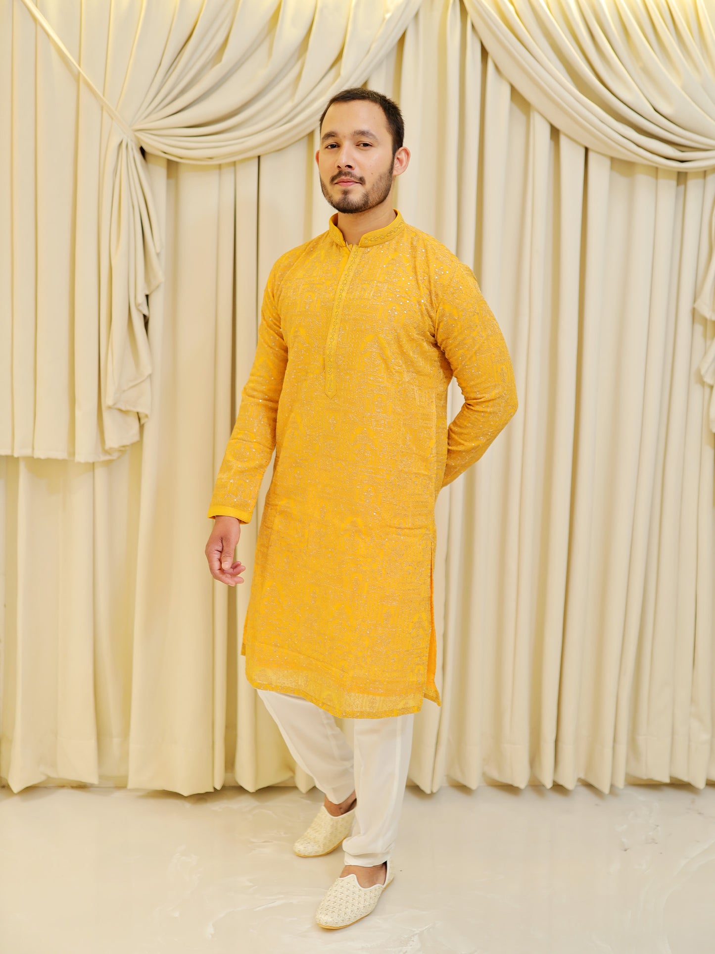 Golden Sunrise Heritage Kurta Set