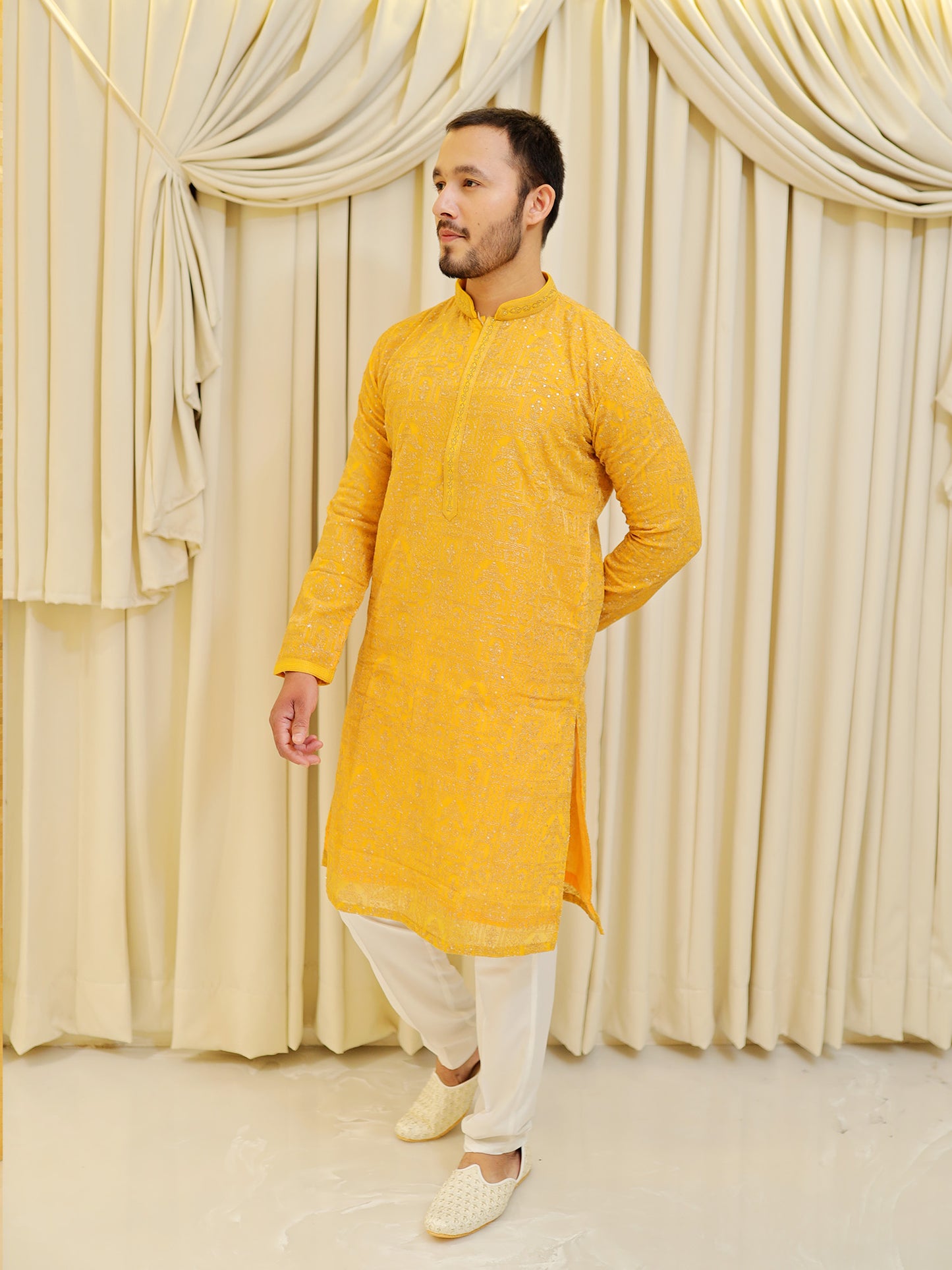 Golden Sunrise Heritage Kurta Set