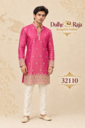 Rani pink zari buti kurta set - Dulhe Raja Bhopal design 32110
