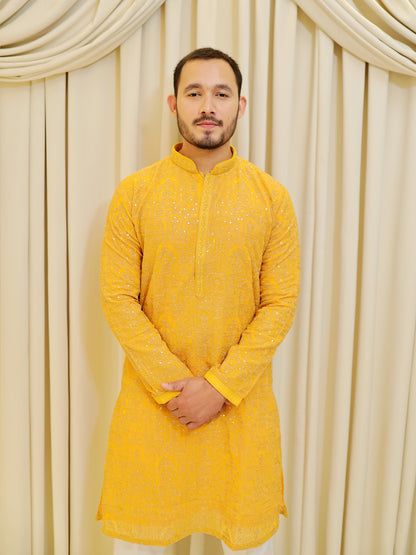 Golden Sunrise Heritage Kurta Set