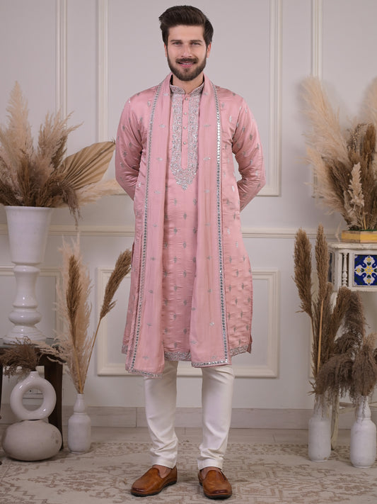 Vishal's Bold Pink Blaze Kurta Set