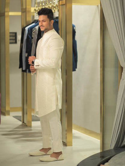 Arun Indo Off White Western Suit