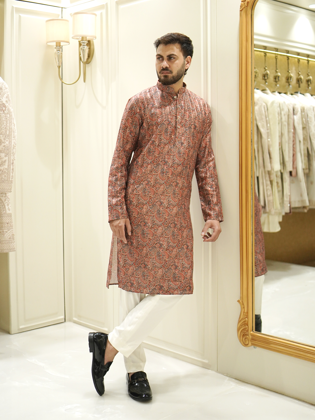 Spiced Coral Kurta Set