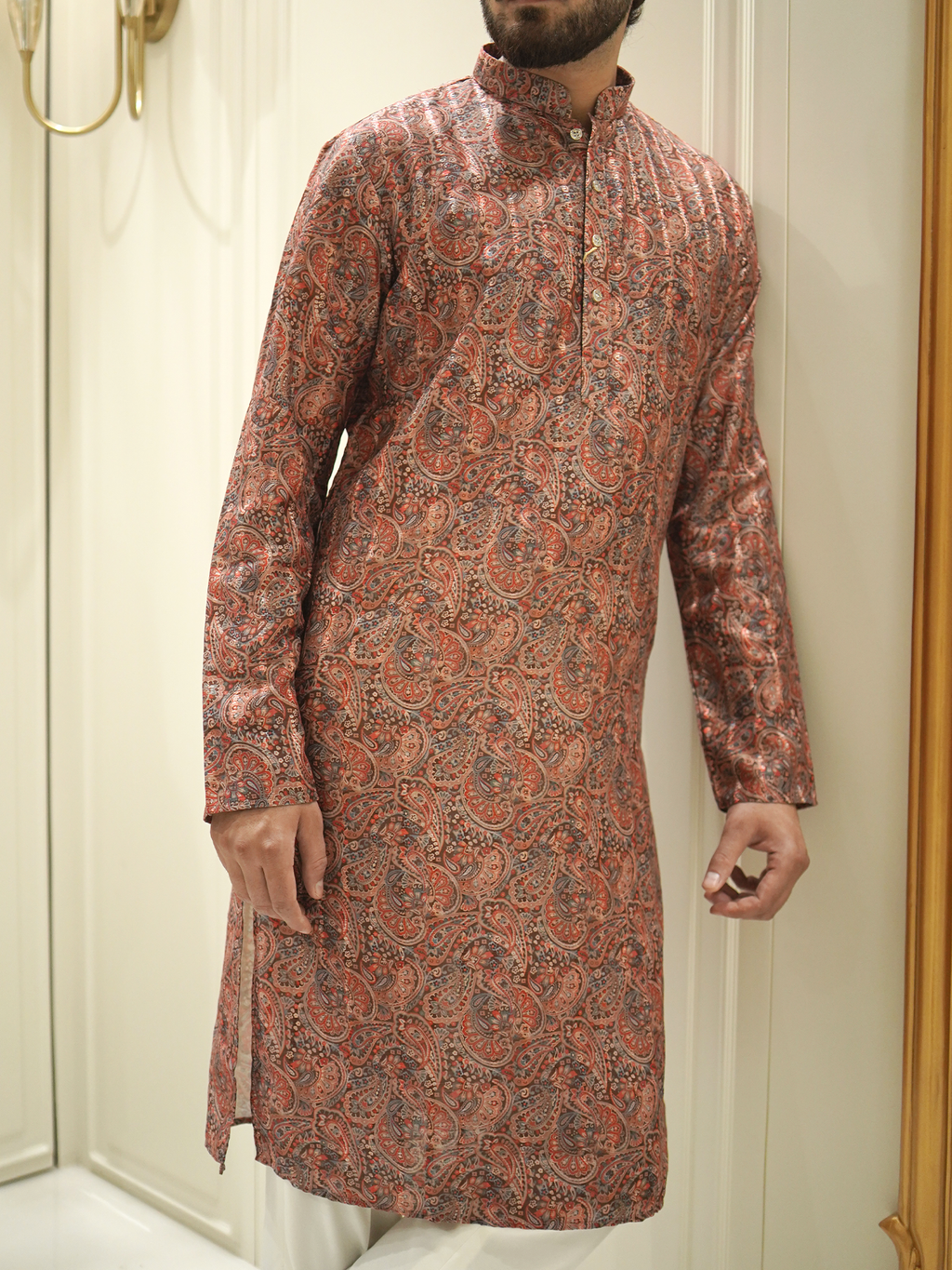 Spiced Coral Kurta Set