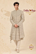 Pista sage belted wedding sherwani - Dulhe Raja Bhopal design 2612-PISTA