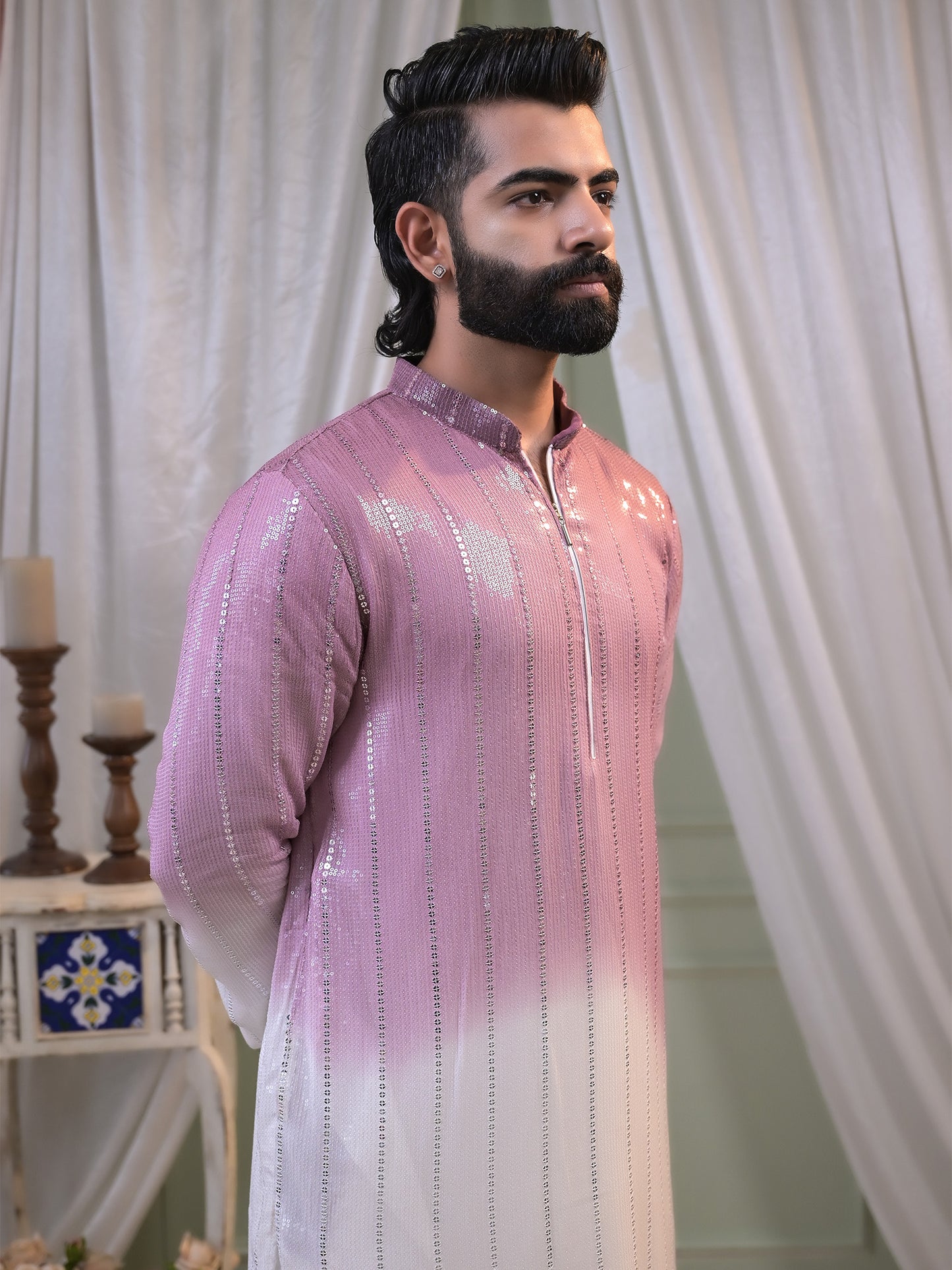 Aarav's Blush Blossom Kurta Pajama