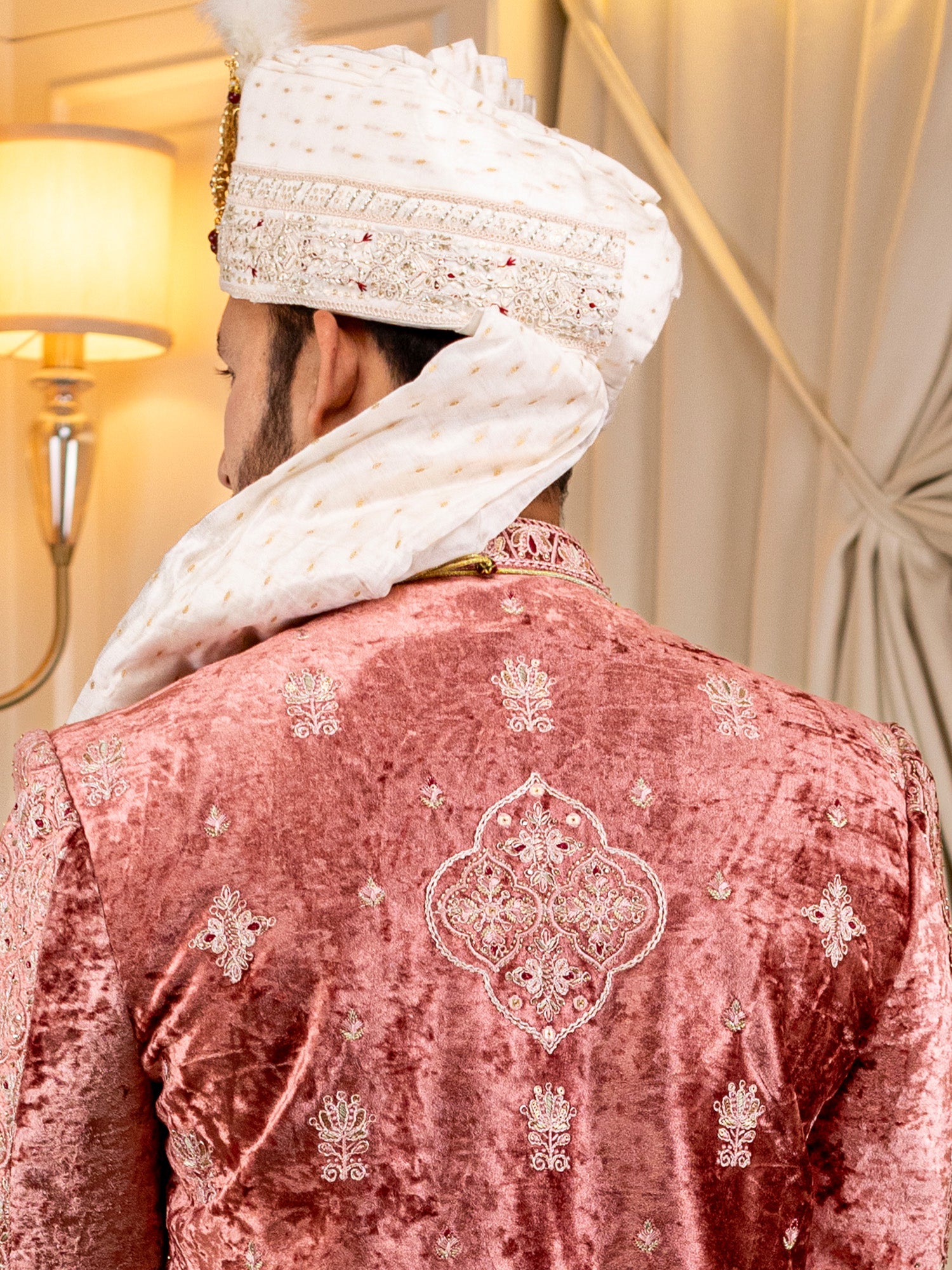 Opulent Cream and Gold Cascade Pearl Mala