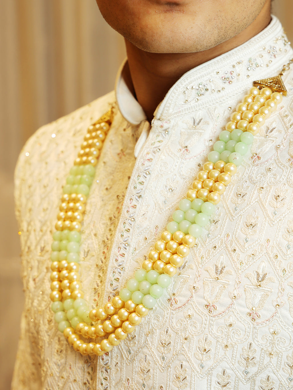 Pearl & Mint Jade Multi-Strand Ceremonial Mala