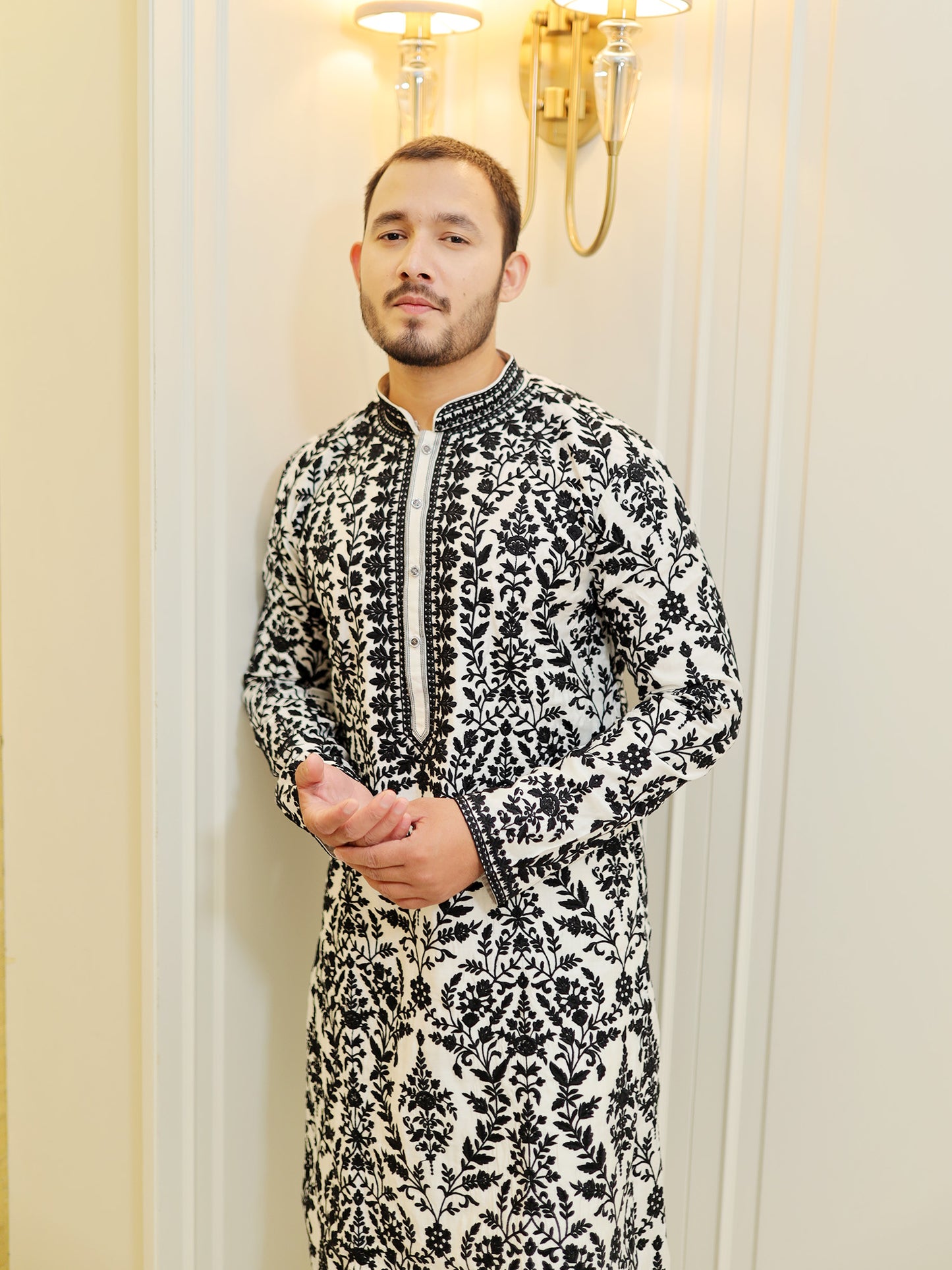 Maharaja's Monochrome Kurta Set