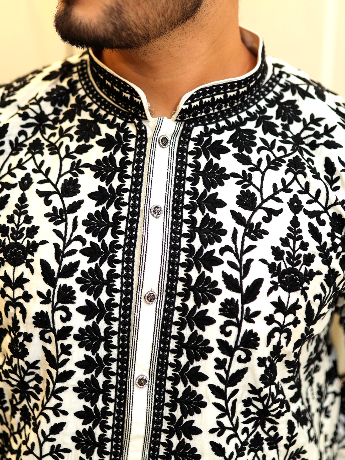 Maharaja's Monochrome Kurta Set