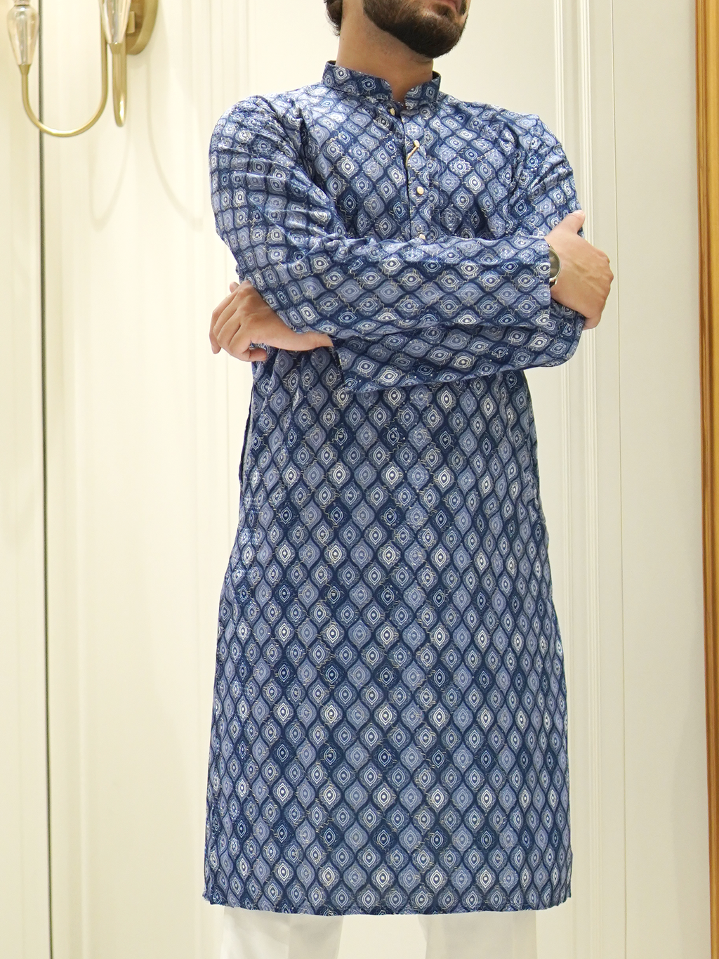 Sapphire Lattice Kurta Set