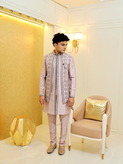 Pearl Mist Fusion Jodhpuri Suit