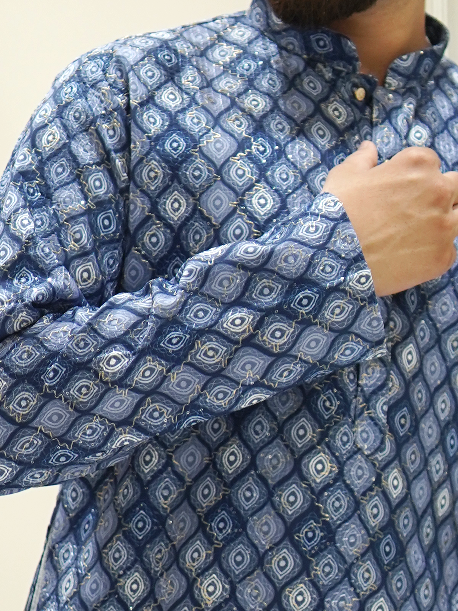 Sapphire Lattice Kurta Set