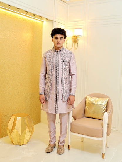 Pearl Mist Fusion Jodhpuri Suit