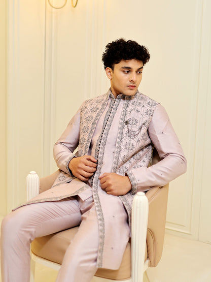 Pearl Mist Fusion Jodhpuri Suit