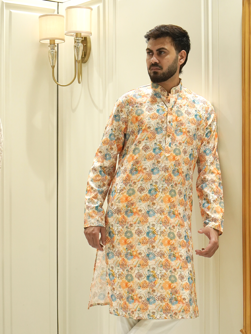 Mughal Garden Medallion Brocade Kurta Set