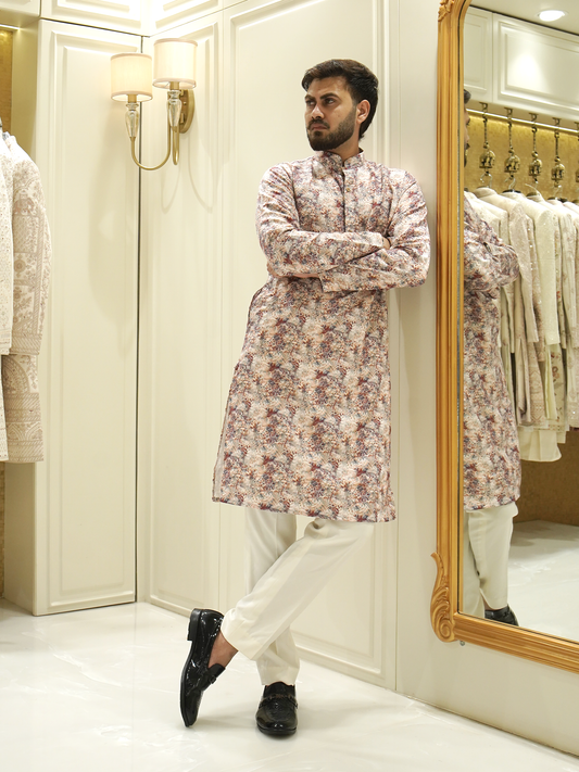 Ethereal Bloom Pastel Paradise Kurta Set