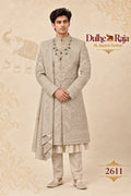Pista sage layered wedding sherwani for groom - Dulhe Raja Bhopal design 2611-PISTA