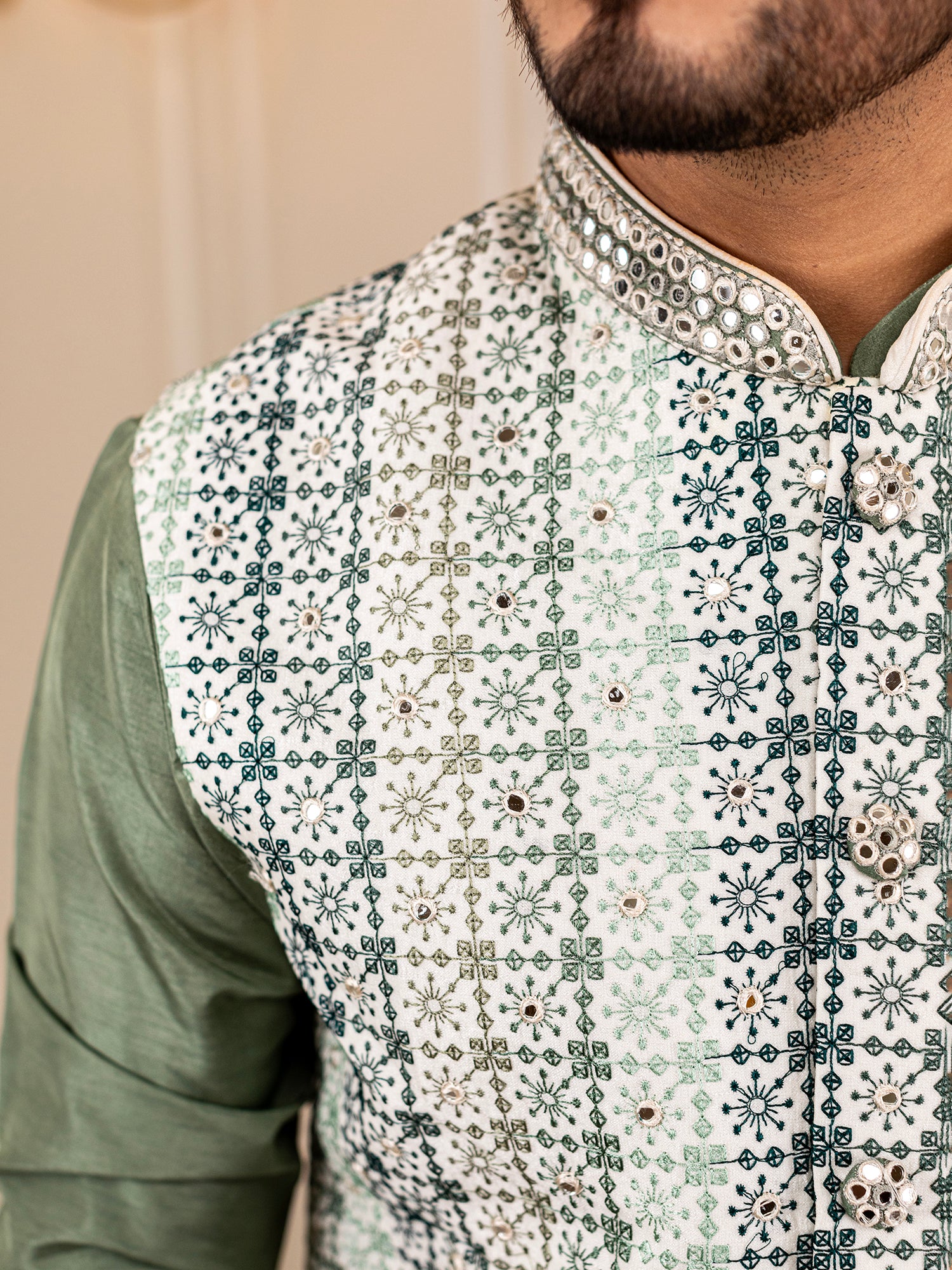 Aditya's Green Glory Kurta Pajama with Jacket