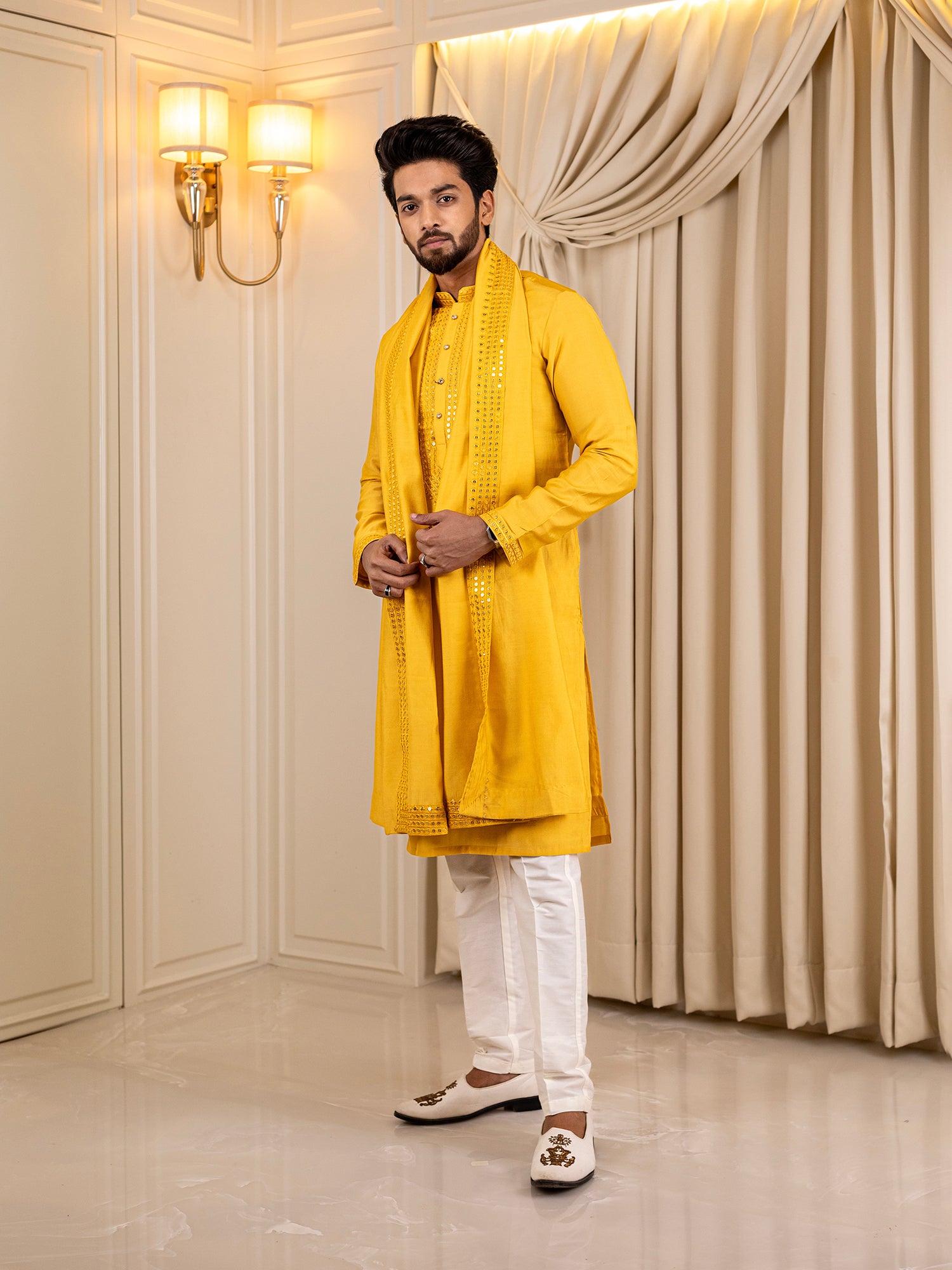 Vikram's Vibrant Velvet Kurta Set