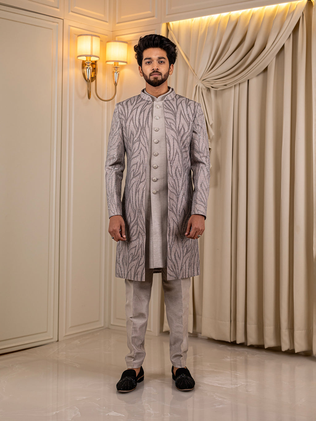 Opulent Onyx Indo-Western Suit