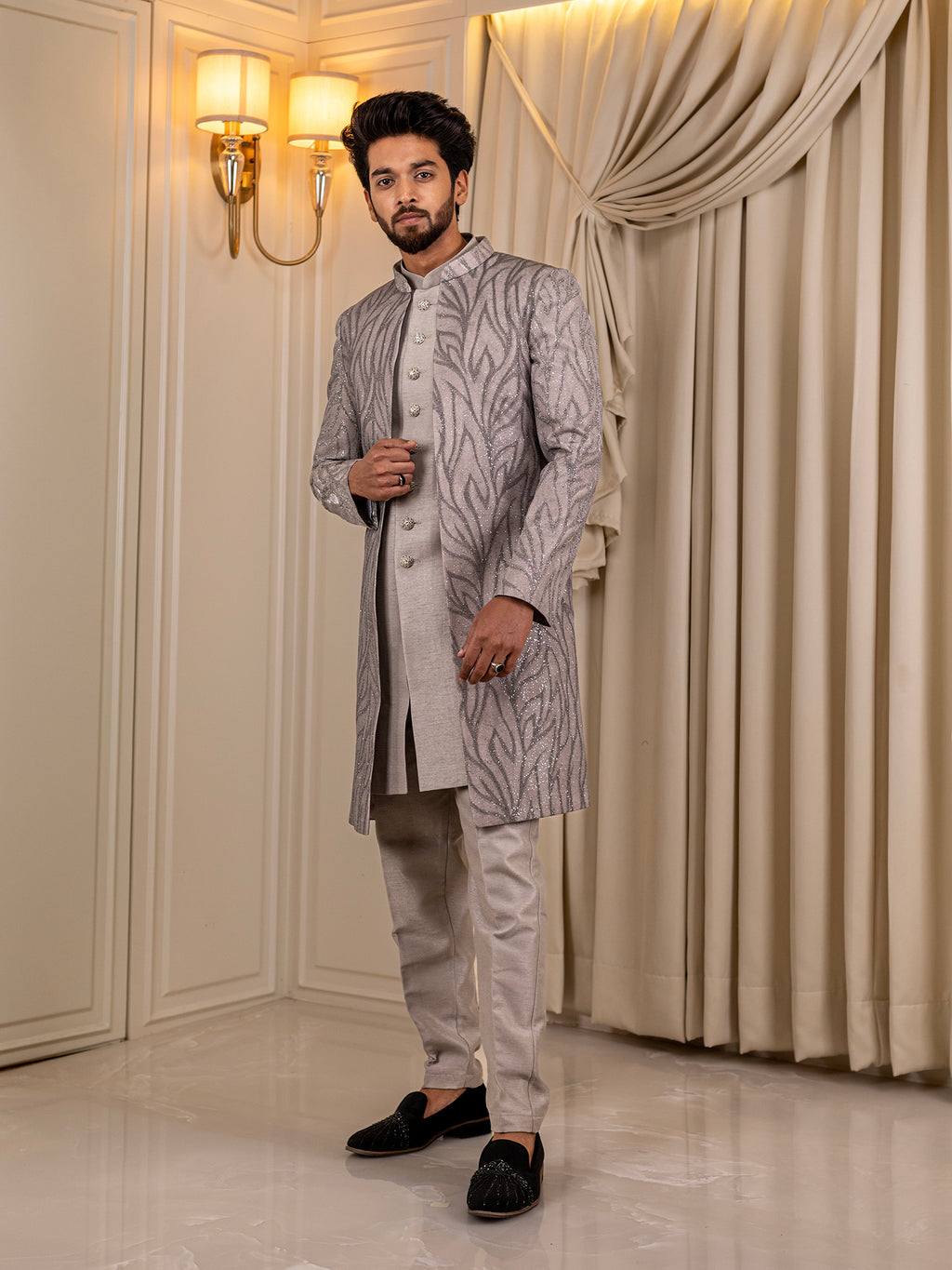 Opulent Onyx Indo-Western Suit
