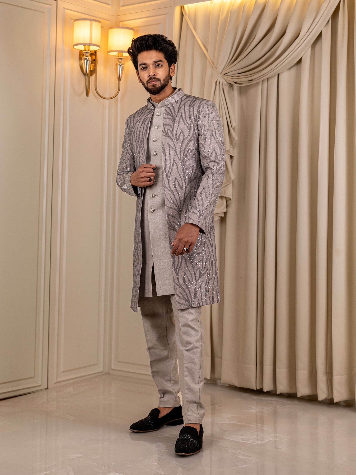 Opulent Onyx Indo-Western Suit