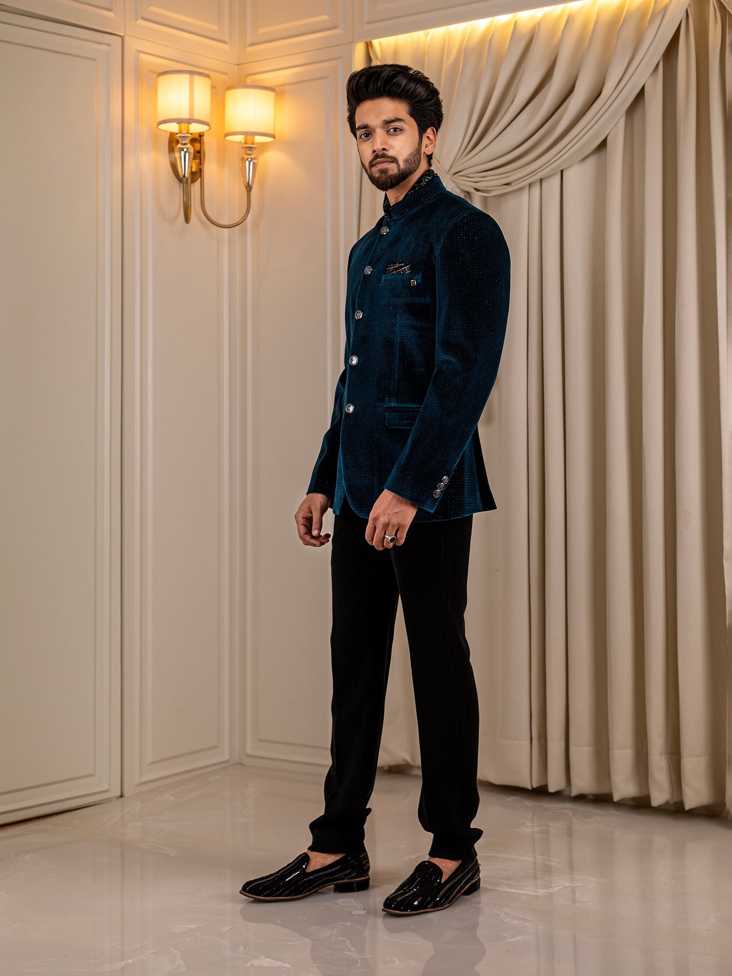 Regal Noir Charm Jodhpuri Suit