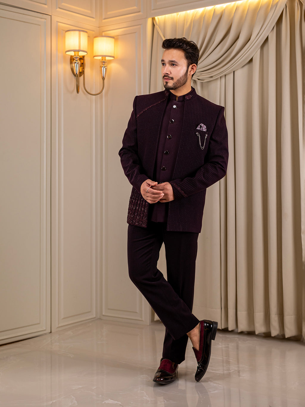 Imperial Ink Fusion Jodhpuri Suit