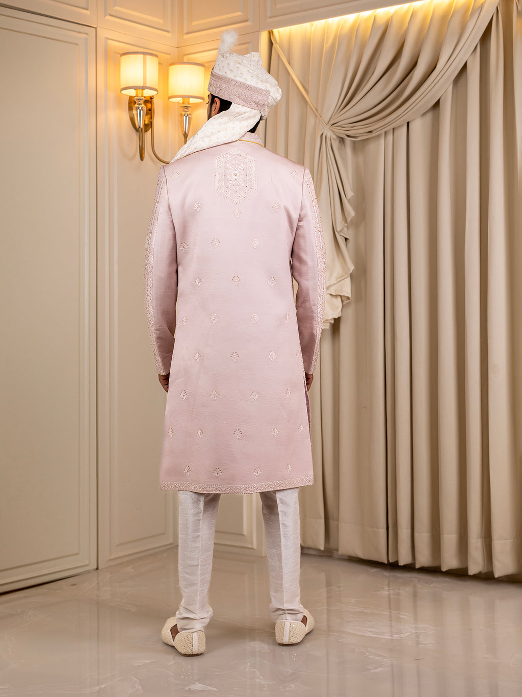 Tanmay's Timeless Pink Attire Sherwani
