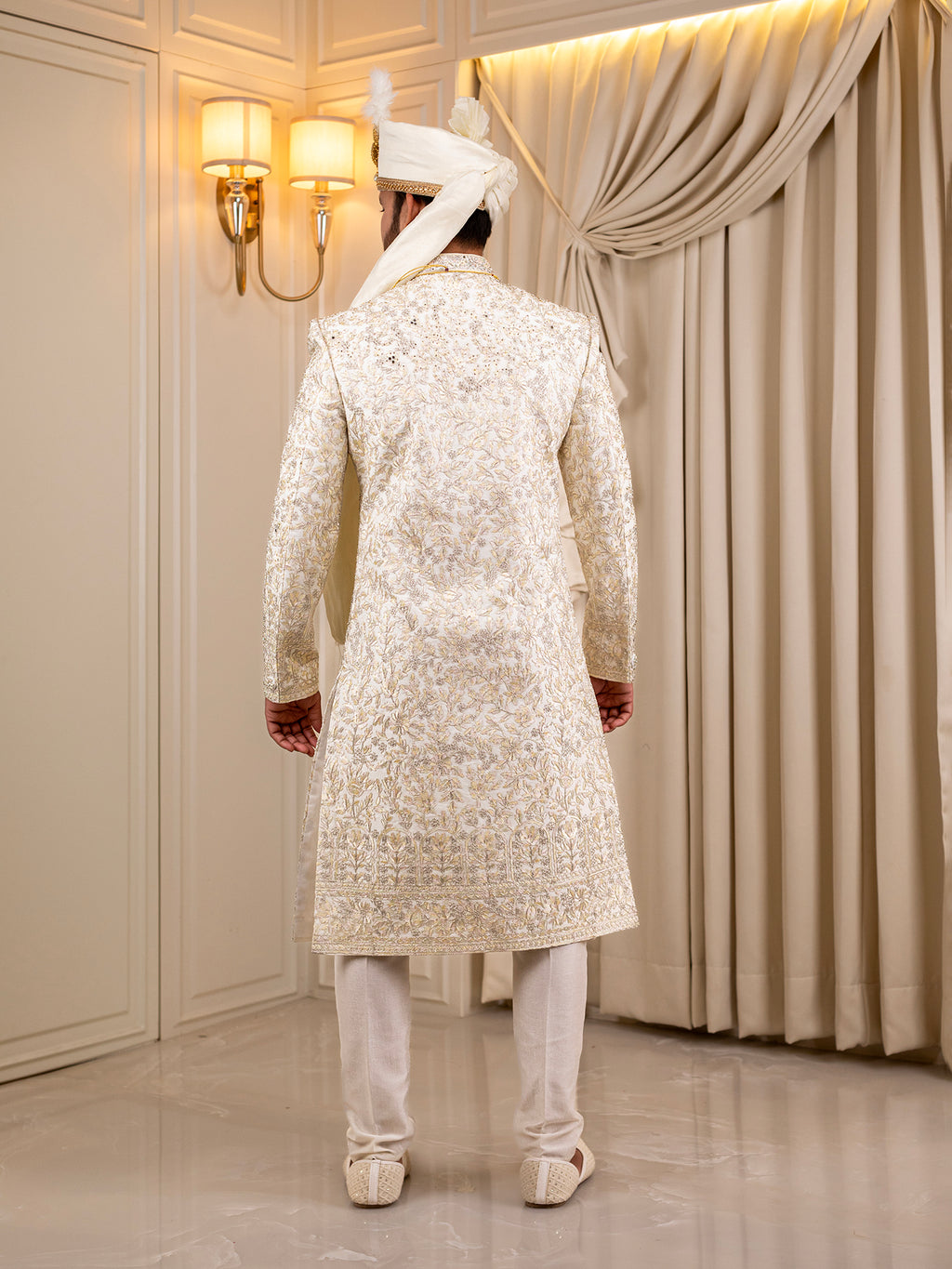 Shiv's Silk Snowfall Sherwani