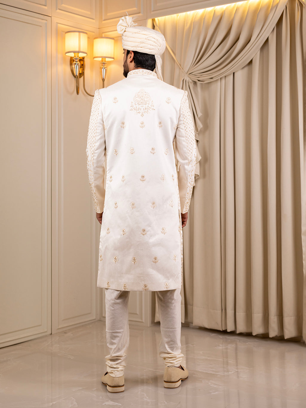 Rohit's Radiant Frost Sherwani