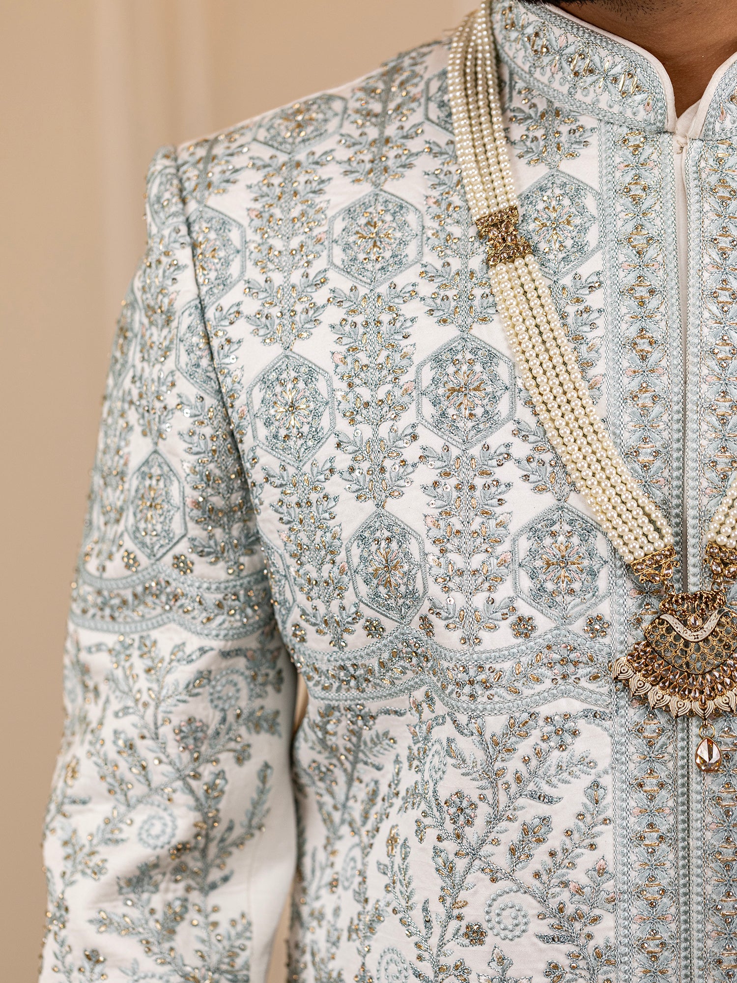 Ajay's Zenith White Zephyr Sherwani