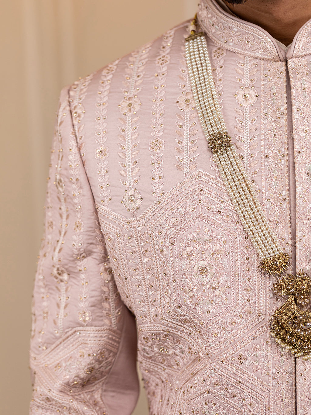 Tanmay's Timeless Pink Attire Sherwani