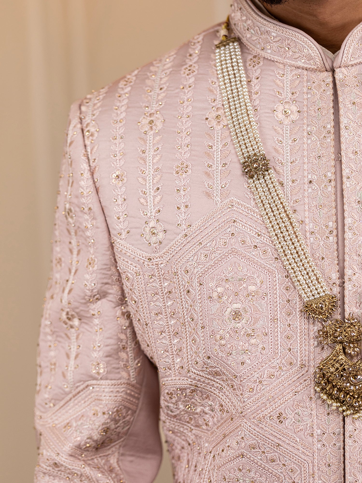 Tanmay's Timeless Pink Attire Sherwani