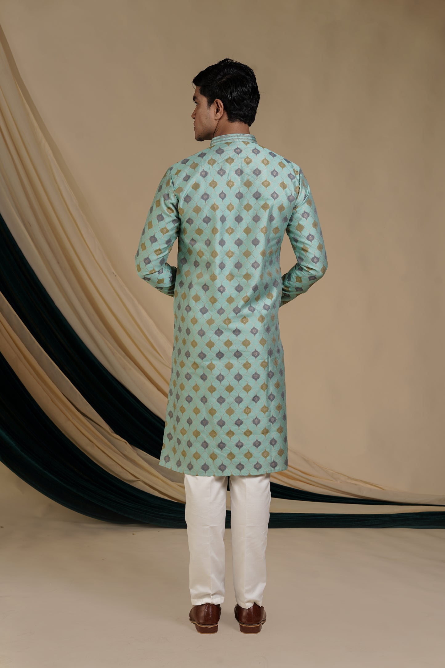 Pastel Mint Elegance Kurta Pajama