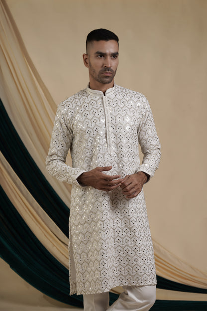 Ivory Floral Majesty Kurta Pajama