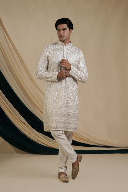 Off-White Subtle Grace Kurta Pajama