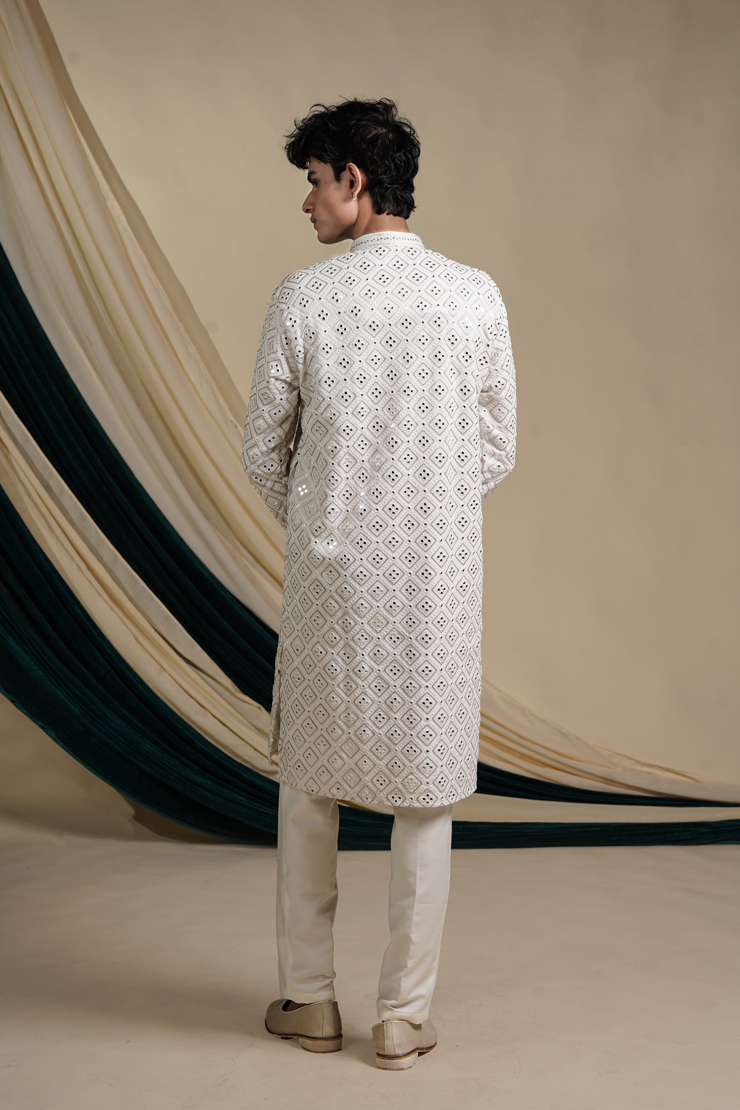 White Contemporary Classic Kurta Pajama