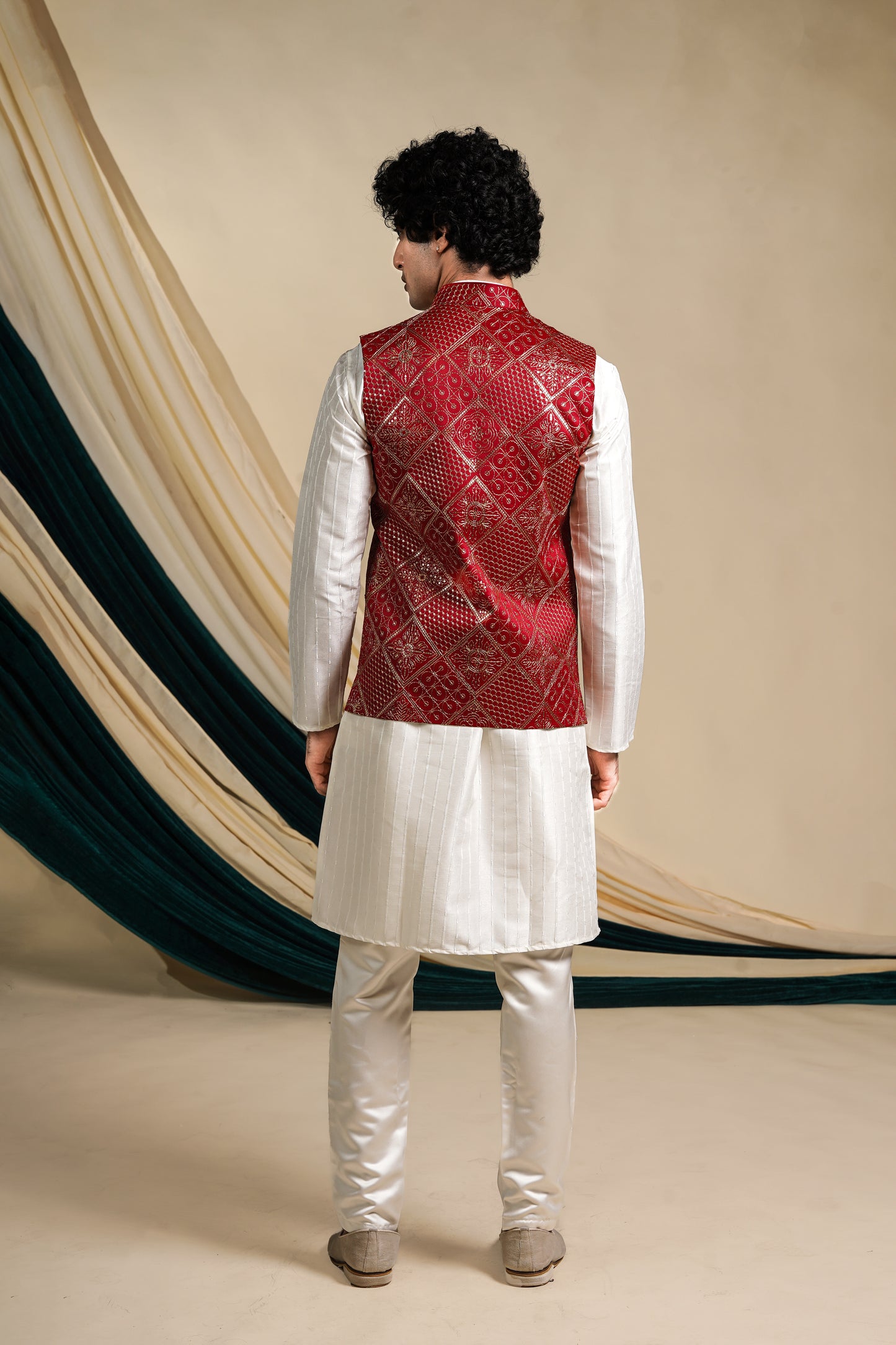 Red Royal Festive Kurta Pajama