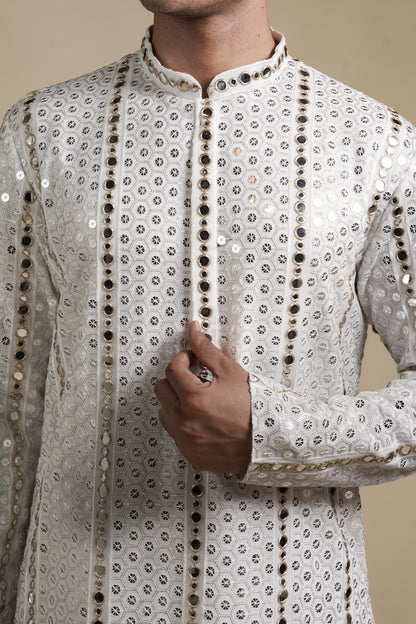 White Opulence Embroidery Kurta Pajama