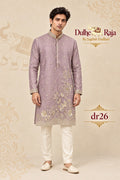 Lilac mauve embroidered kurta set - Dulhe Raja Bhopal design dr26