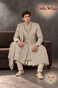 Pista sage panelled wedding sherwani - Dulhe Raja Bhopal design 2616-PISTA