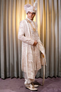 Shehenshah Ivory Zardosi Wedding Sherwani Set