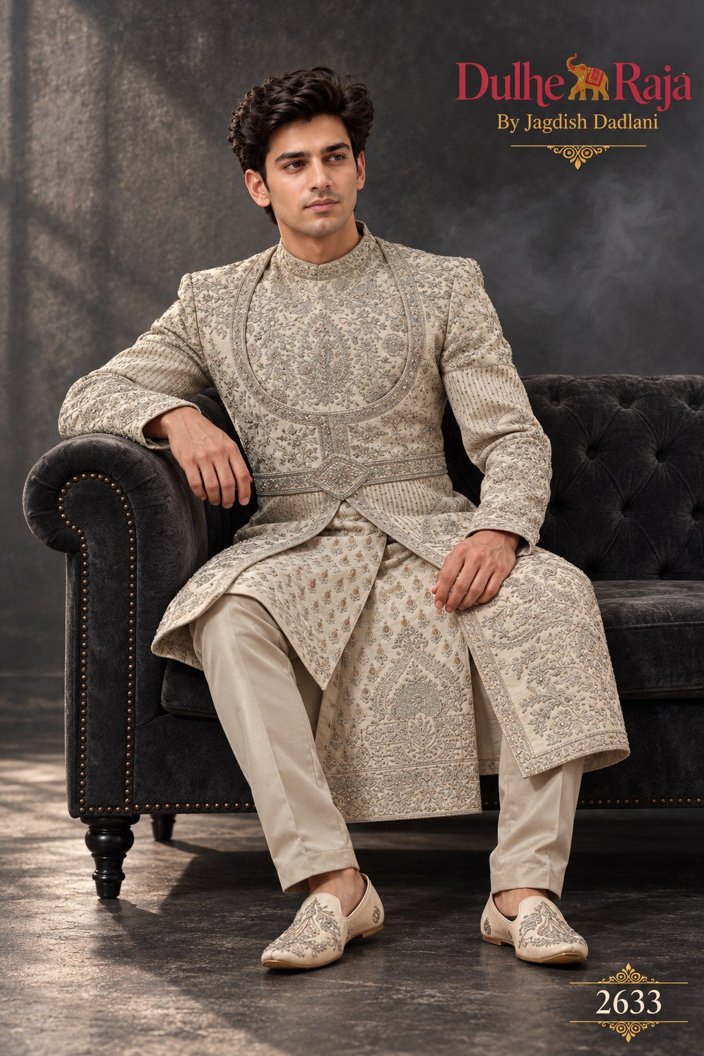 Pista jaali lattice wedding sherwani detail - design 2633-PISTA