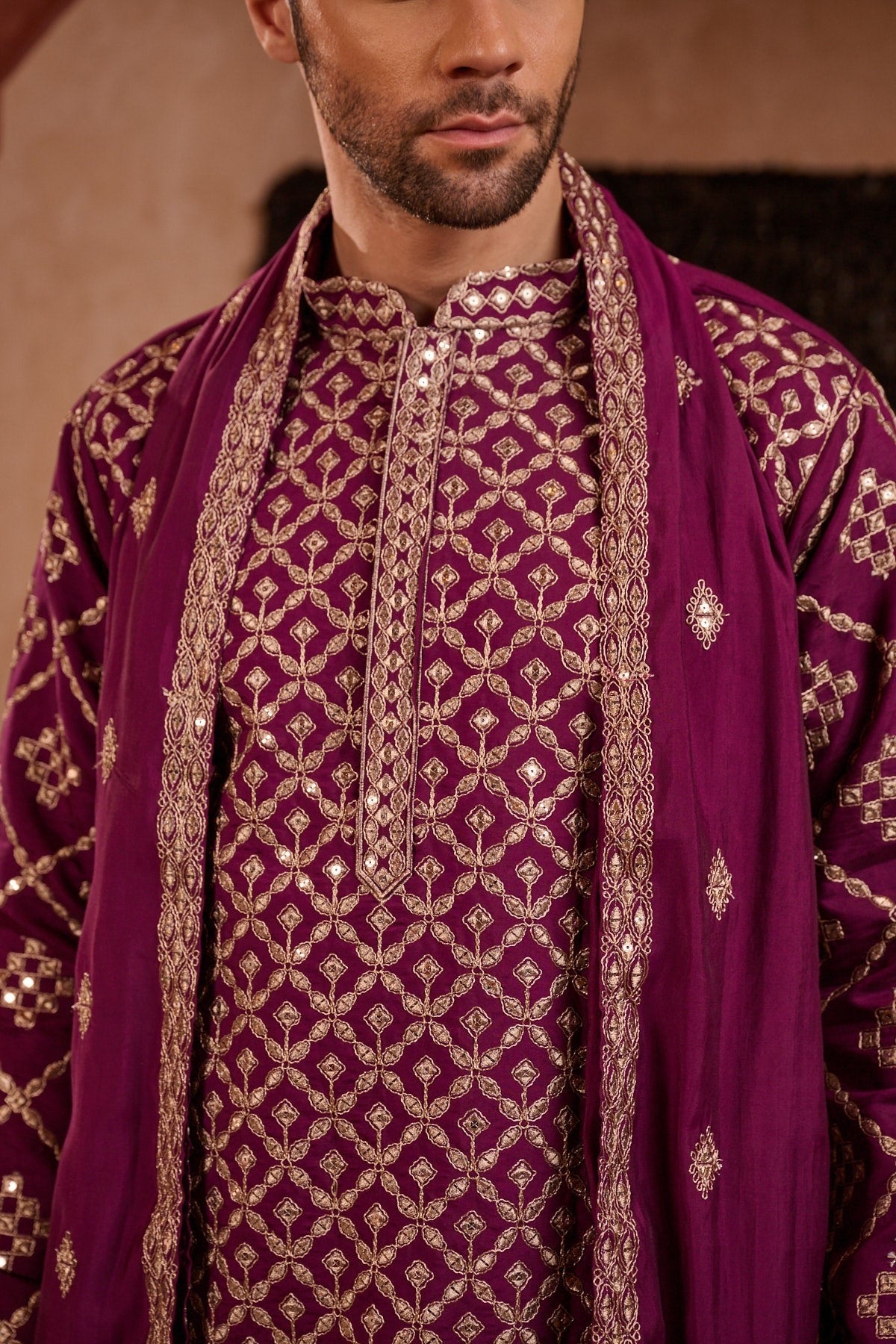 Purple Festive Kurta Set